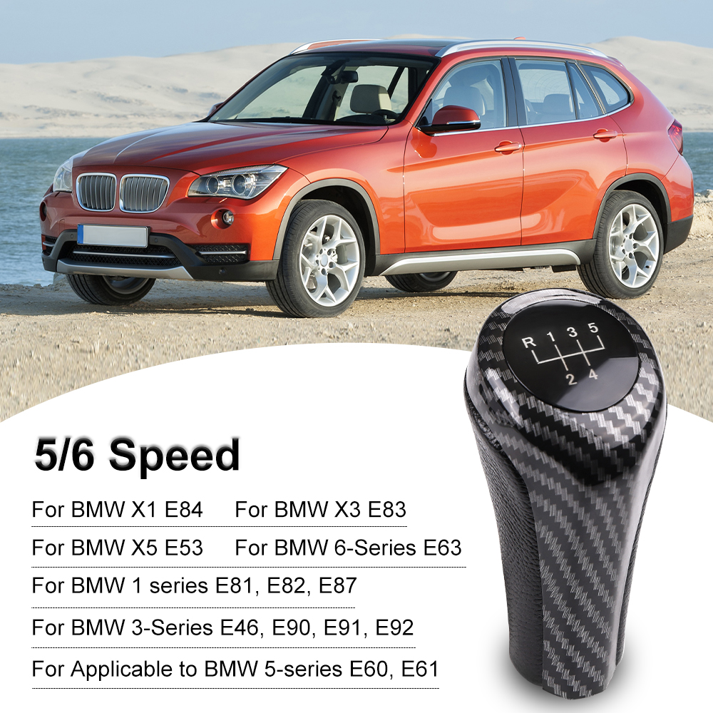BMW 1 3 5 6 シリーズ E46 E53 E60 E61 E63 E81 E82 E83 E84 E87 E90 E91 E92 車 5 6 スピードレザーギアスティックシフトノブ