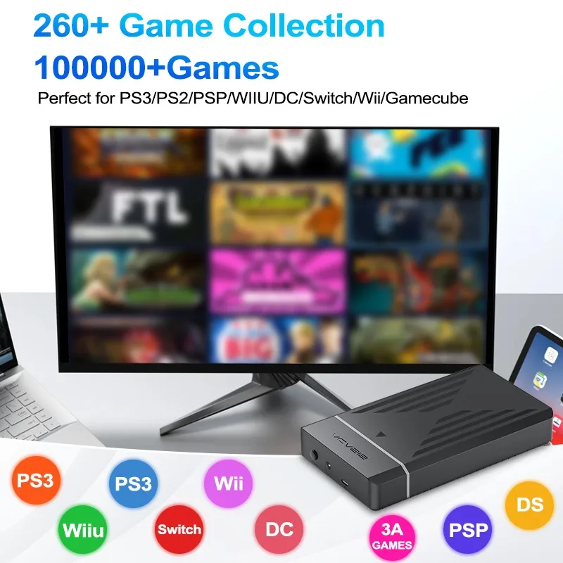 HDD para juegos retro de 12 TB con sistema operativo Hyperspin, Launchbox, Retrobat y Playnite para PS3/PS2/PS/SWITCH/N64/WIIU para Windows con 100000 +Juegos