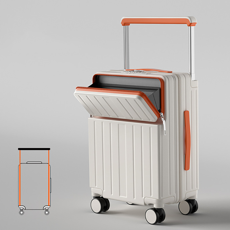 Дорожный багаж, широкая рулевая тяга, чемодан с передним отверстием для ноутбука, посадочный чехол с зарядкой через USB, 20 дюймов, 22 дюйма, 24 дюйма, 26 дюймов, чехол на колесиках