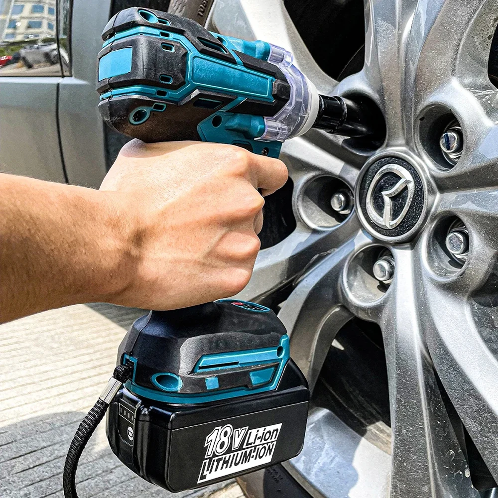 2 In 1 Brushless Cordless Wrench LED Light Adapt To Makita Battery 21V Brushless Electric Impact Wrench 1/2Inch Power Tools