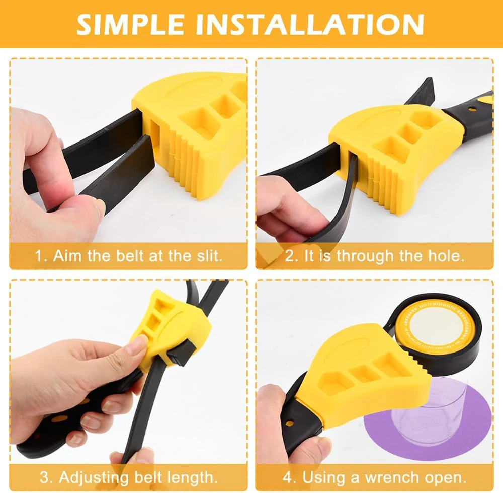 Llave de correa ajustable, llave de correa de 6 pulgadas para plomería, llave de correa de goma, llave de tubo de filtro de aceite de agua para fontaneros
