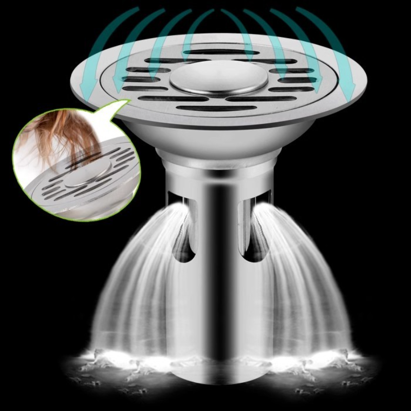 Desagües de suelo de acero inoxidable, escurridor antiolor para ducha, bañera, fugas en el suelo, recogedor de pelo, accesorios de Hardware para cocina y baño