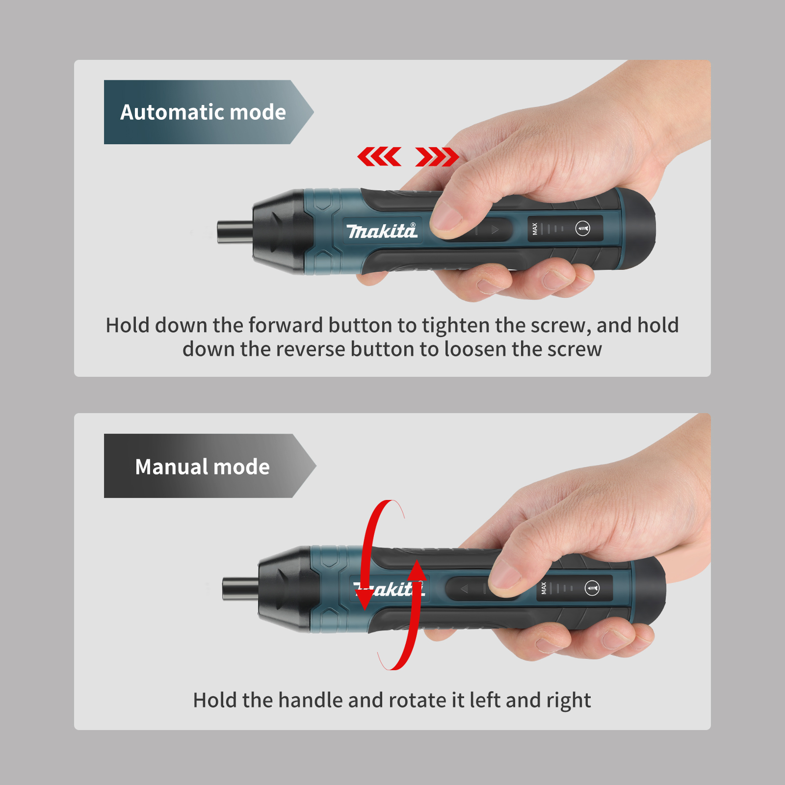 Makita Cordless Electric Screwdriver | 3.6V 5N.m Torque | 1/4" Chuck | 1300mAh Li - ion Battery
