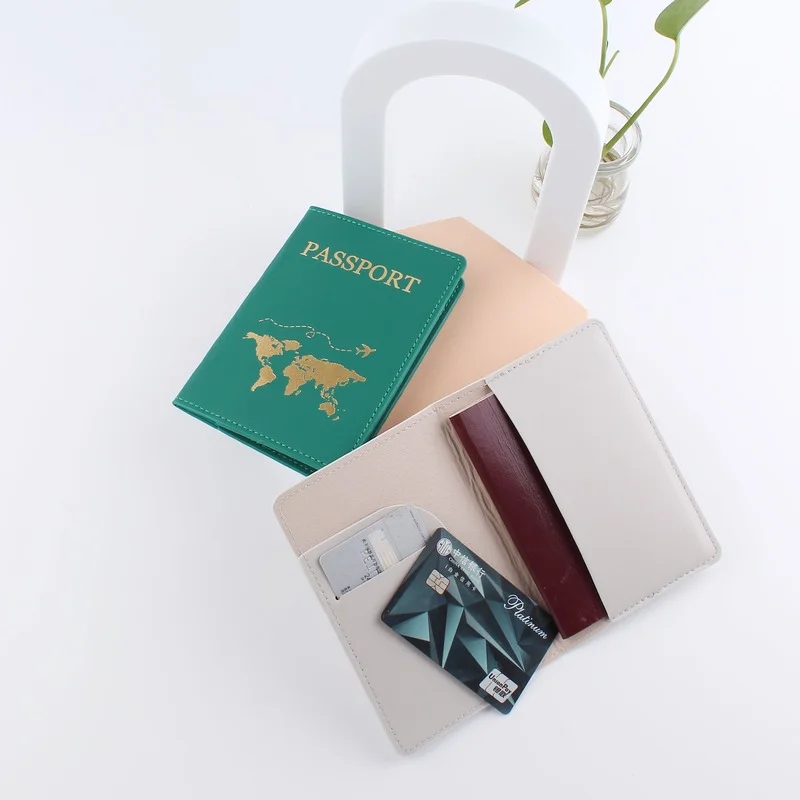 Nueva funda de pasaporte de moda Simple, funda para pasaporte de viaje delgada y delgada, cartera de regalo, funda de tarjeta de cuero PU, funda Unisex