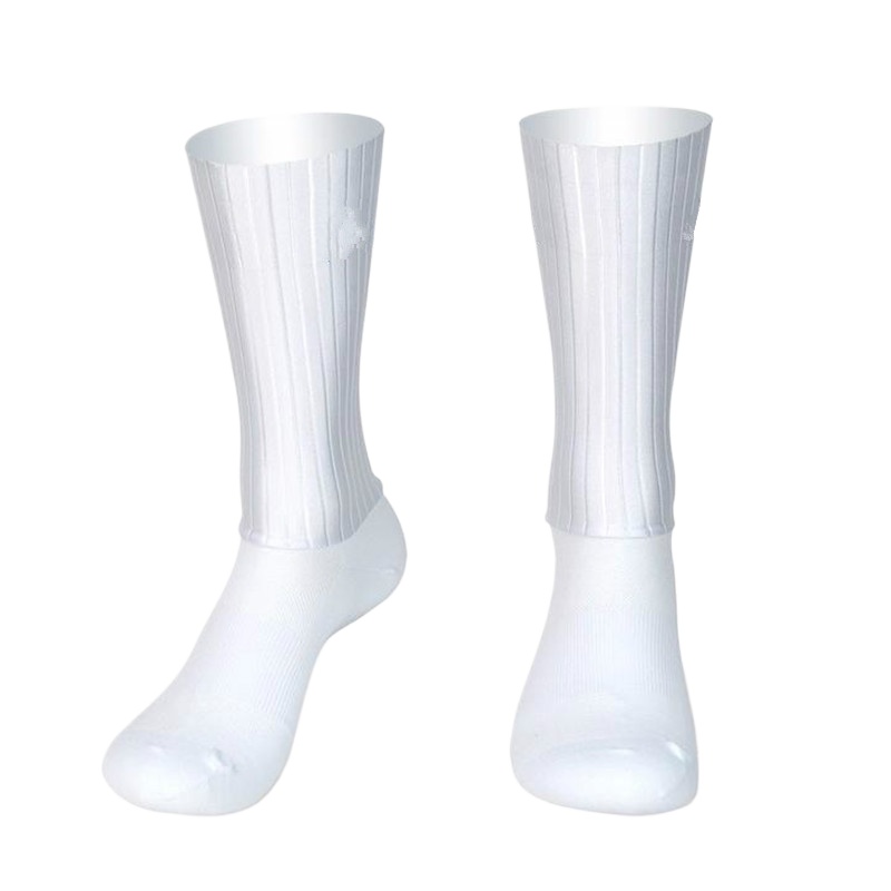 Aero Cycling Summer Anti Socks Whiteline Slip Silicone Socks Men Bicycle Sport Running Bike Socks Calcetines Ciclismo