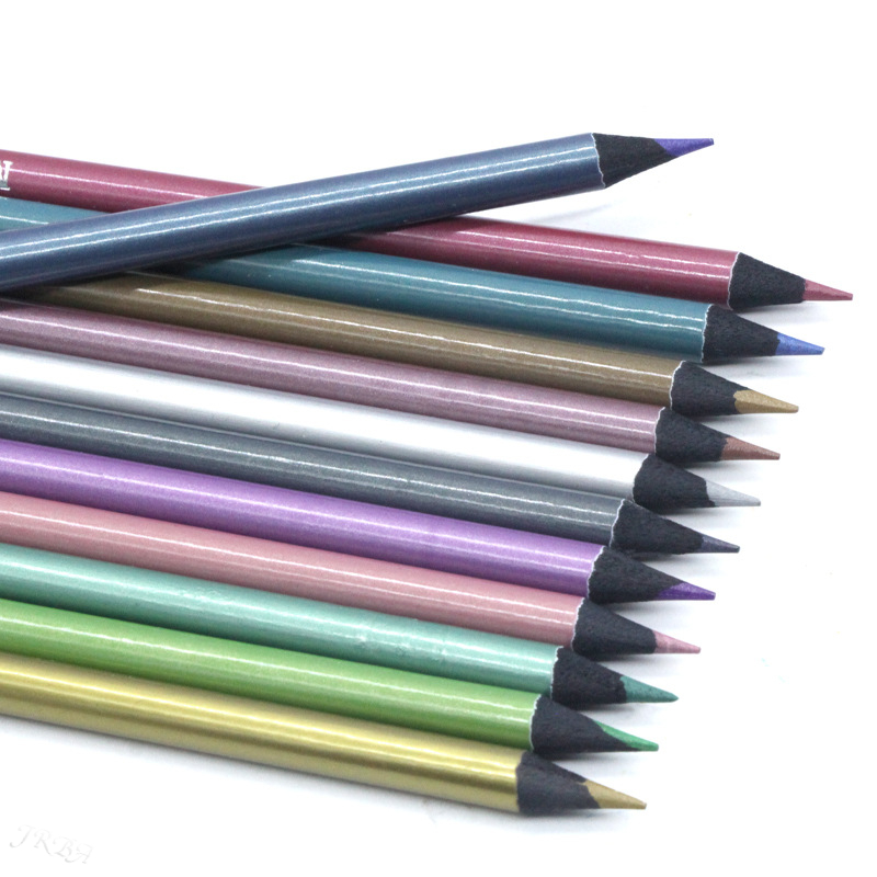 12-kleuren metallic kleurpotlood teken- en schetsset kleurpotlood doe-het-zelf kunstbenodigdheden kleuren thuis schilderen