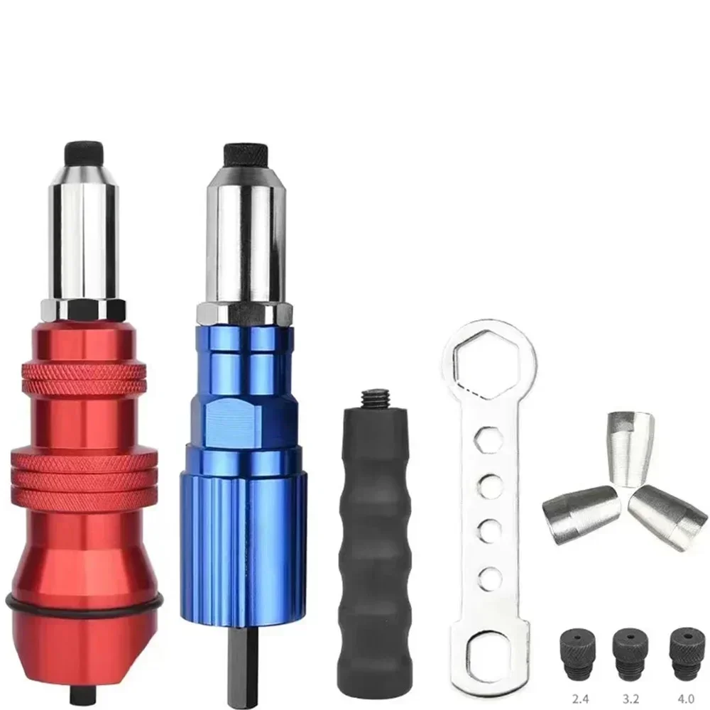 2.4mm-4.8mm porca de rebite arma broca adaptador pistola de rebite elétrica sem fio ferramenta de rebitagem inserção porca puxar ferramenta de rebite rapidamente puxar