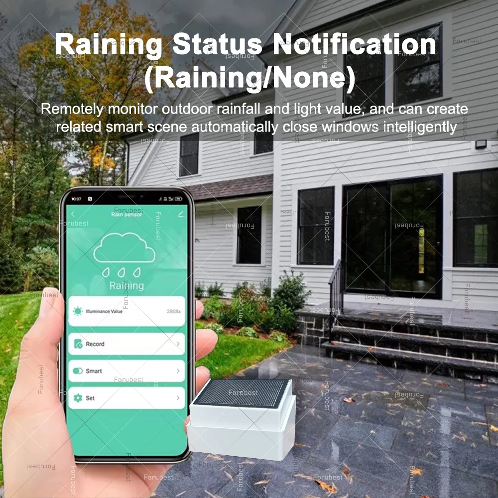 Czujnik deszczu Zigbee Rain Drop z detekcją jasności światła dla Tuya Smart Life / Home Assistant / Automatyka Zigbee2MQTT