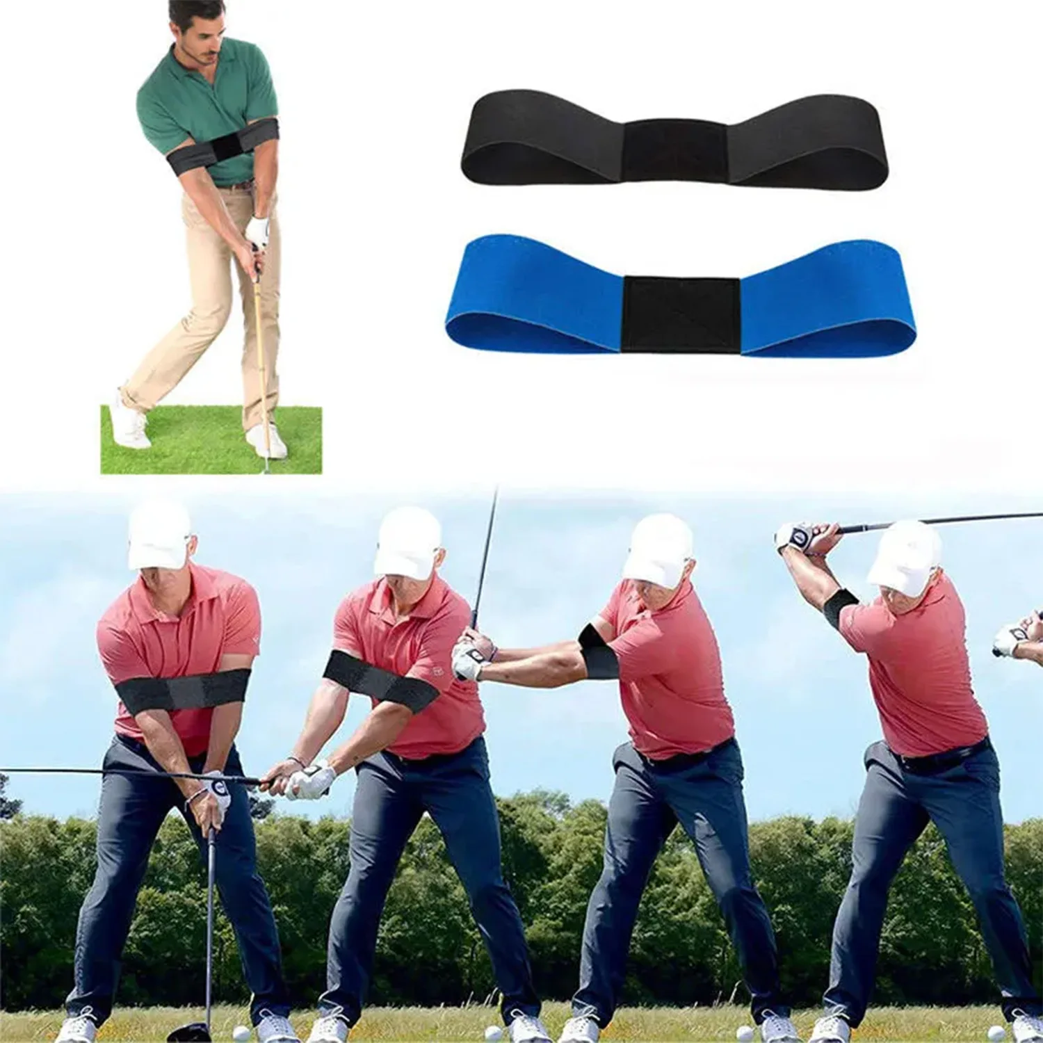 Fascia per correttore posturale per allenatore di swing da golf per principianti Braccio Mano Movimento Esercizio Tensione Elastico Attrezzature per il fitness