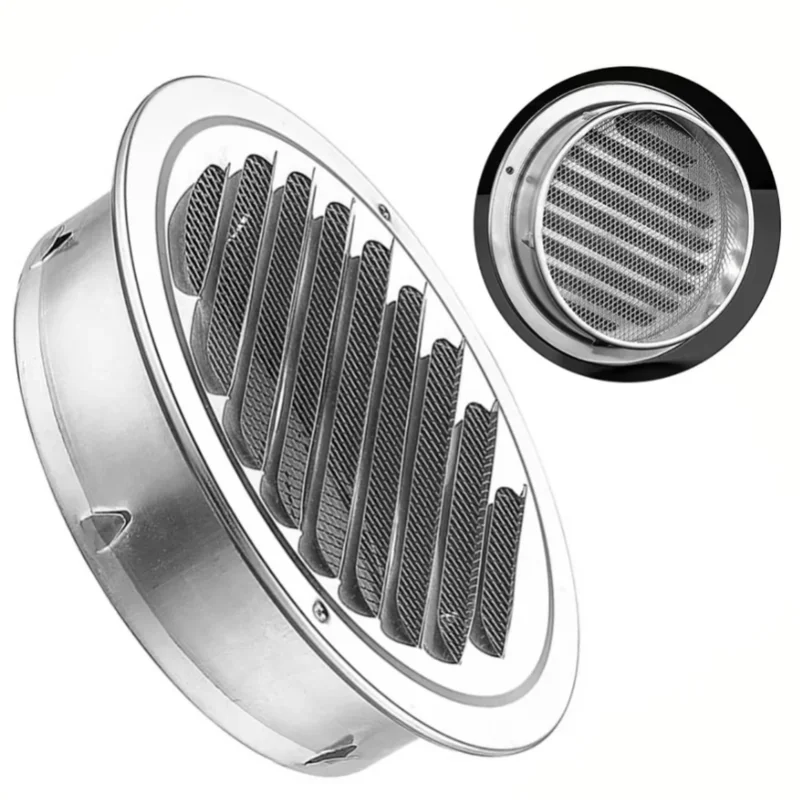 1 peça 70-300mm grade de ventilação de ar redonda de aço inoxidável proteção contra insetos ferramenta de ventilação de duto de parede externa para casa