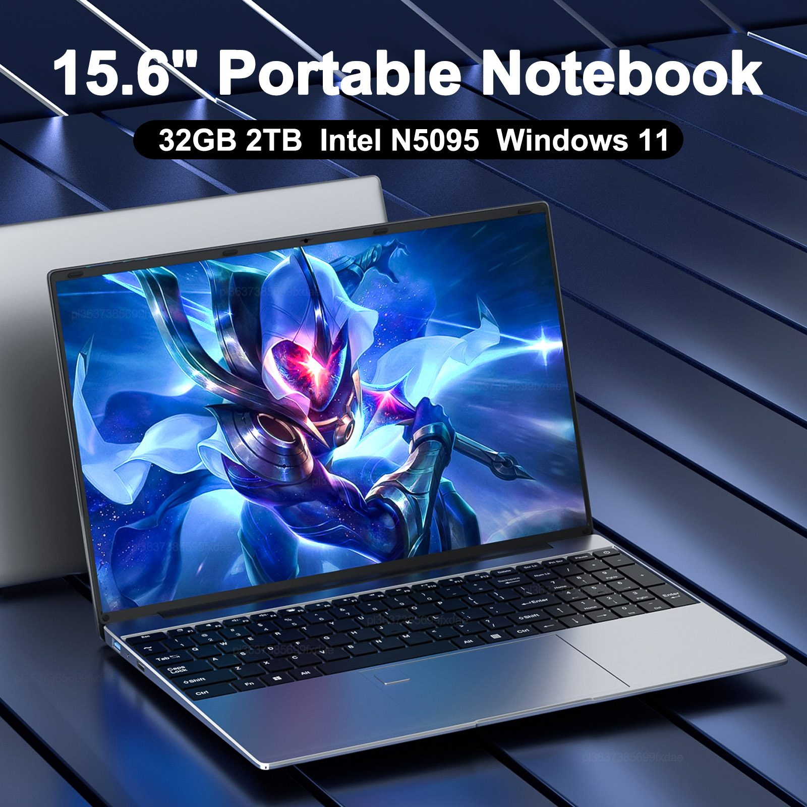15.6 "przenośny Laptop Intel N5095 32GB Ram DDR4 2TB SSD Windows 11 Notebook komputer dla graczy komputer biurowy z podświetlanym odciskiem palca