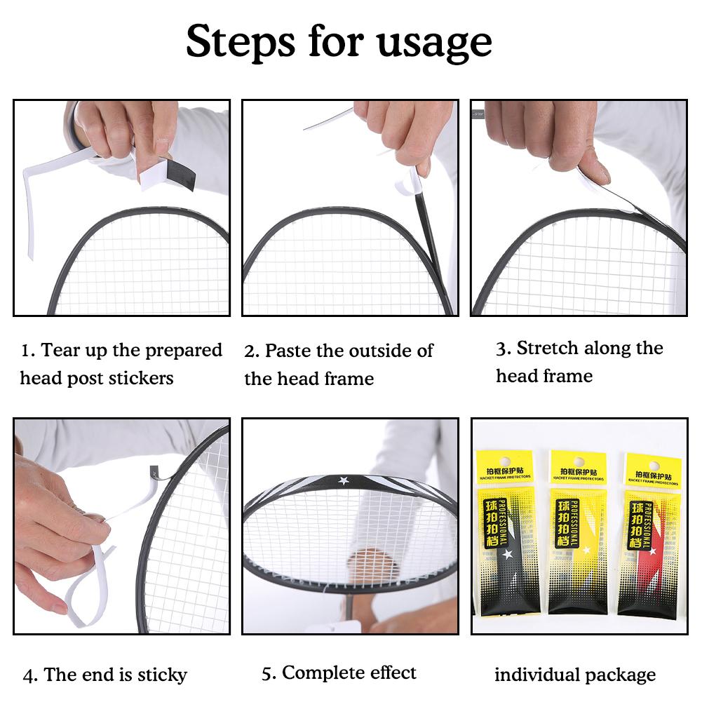 1/5pcs Tennis Badminton Racket Head Edge Protective Sticker Wear Resistant Self Adhesive Bat Frame Line Protector Tapes