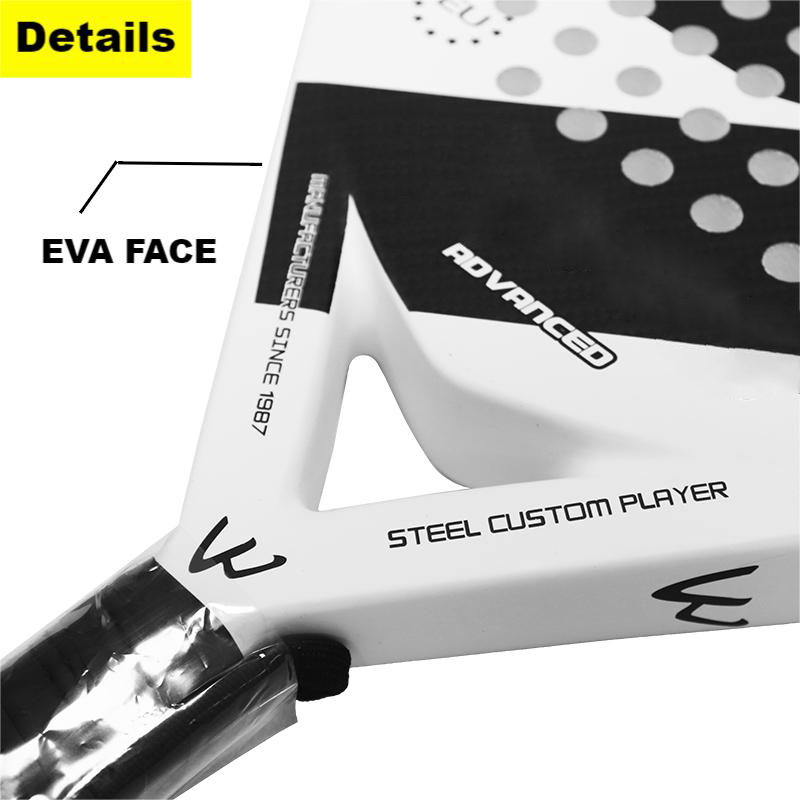 Kaiwei สีฟ้าและสีขาวชายหาดลักษณะที่สวยงามกีฬากระดานเทนนิสไม้เทนนิสคาร์บอน50%