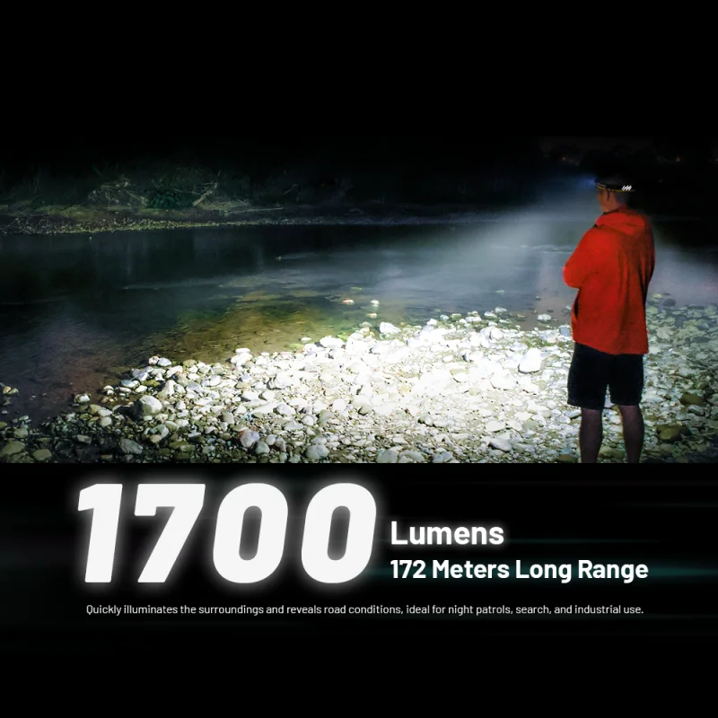 NITECORE NU45 1700Lumens LED 8 x NiteLab UHE LEDs Beam color White Light, Red Light Rechargeable HeadLamp Hiking/Trekking,