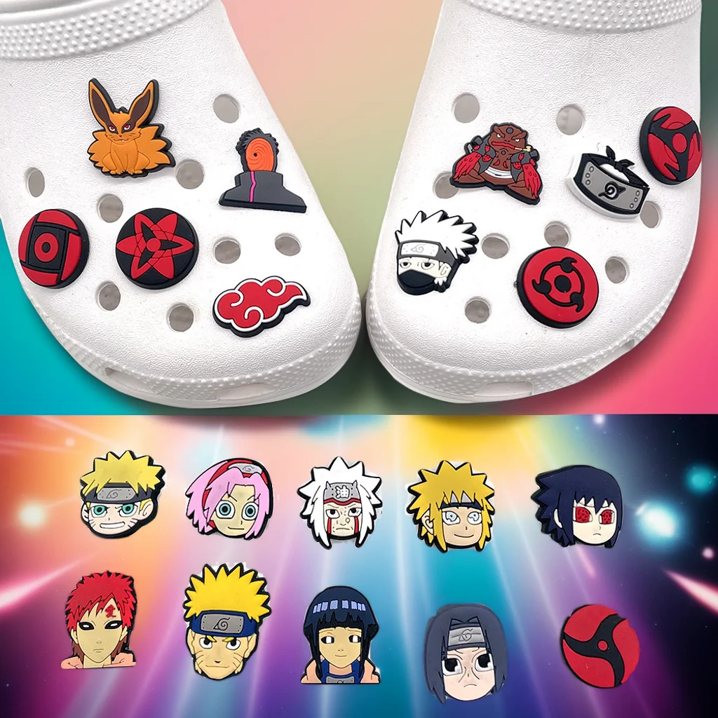 20 pezzi decorazione di scarpe Kakashi Itachi Anime ciondoli per scarpe accessori per scarpe da giardino fibbia adatta zoccoli decorazione sandali decorazione regalo