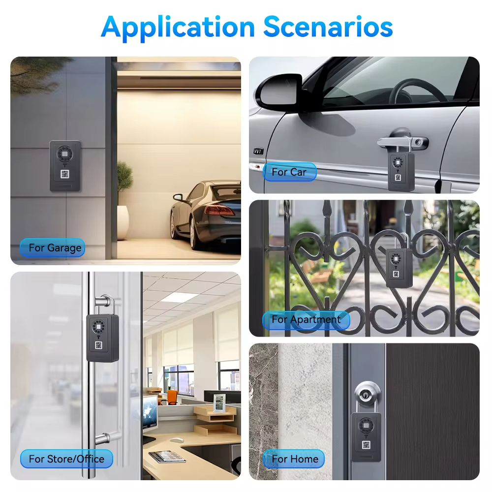 คีย์ปลอดภัยลายนิ้วมือบลูทูธ APP กล่องกุญแจดิจิตอล App การเข้าถึงระยะไกล Wall Mount COMBINATION Security กล่อง Lockbox