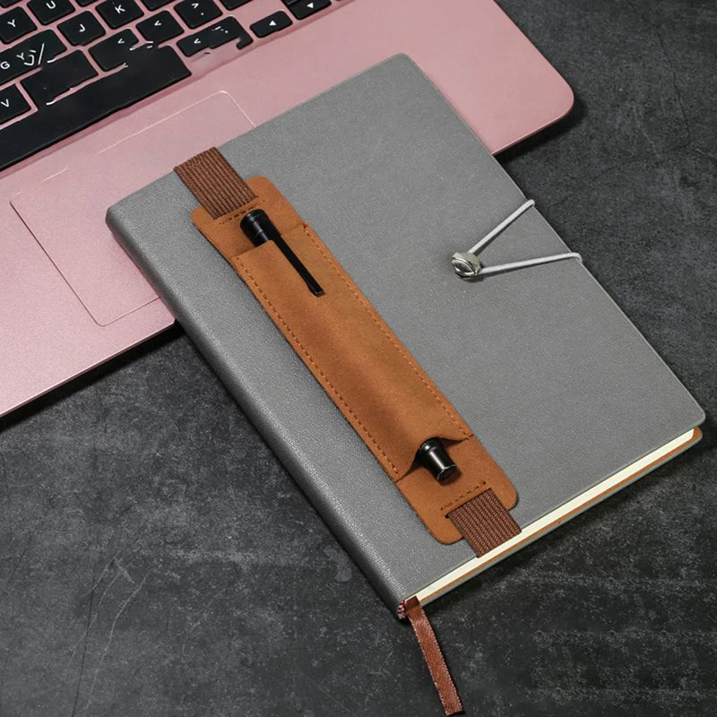 Portalápices con banda elástica ajustable, Funda de cuero PU para bolígrafo, funda elástica para cuaderno, 8-1,5 pulgadas, desmontable