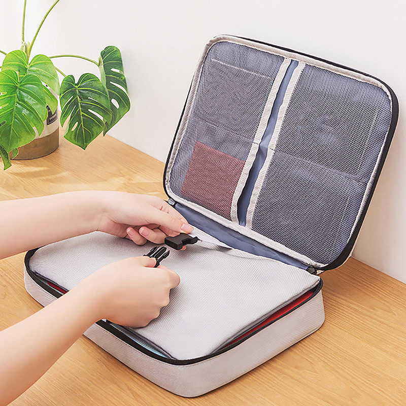 Grande Capacidade Multi-Layer Document Storage Bag, Passport Pasta com Bloqueio, File Organizer, Document Case, Tickets, Home, Viagem