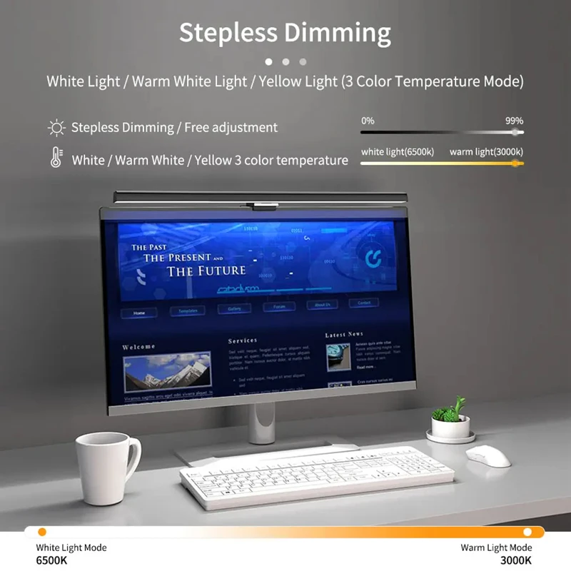 Xiaomi Mijia 50cm PC Screen Display Hanging Light Computer Monitor Lamp Eye Protection Desk USB Lights Dimmable for Study Work