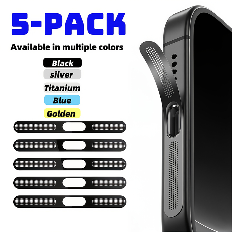 5Pcs Metal Dustproof Net Sticker For iPhone 16 Pro 15 14 13 12 Series Earpiece Speaker Hole Anti-dust Mesh Protector Compatible