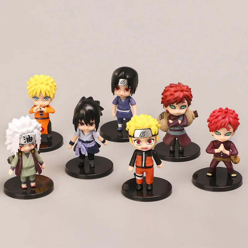 Quente 12 pçs/set anime naruto shippuden hinata sasuke itachi kakashi gaara figura brinquedos q versão pvc estatueta modelo bonecas presentes