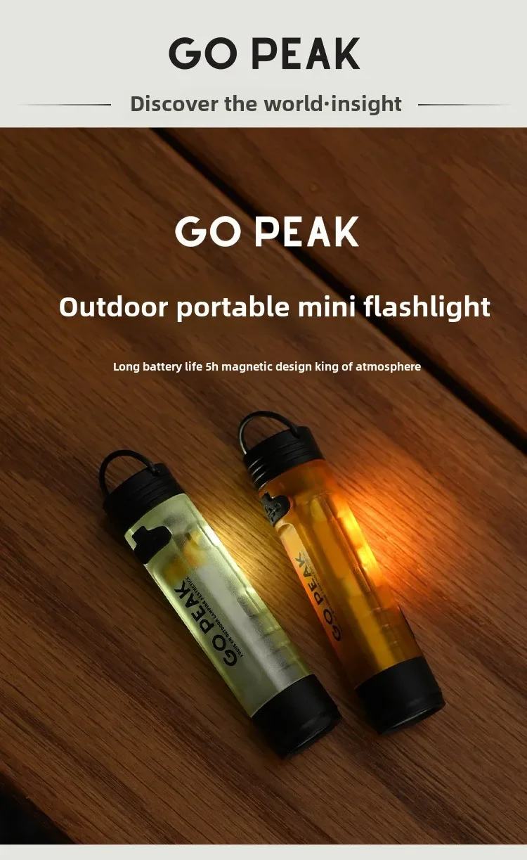 Gopeak Pocket Mini-zaklamp Outdoor Key Clip Cap Ambient Led Lang uithoudingsvermogen Ramphulp Noodgeval 5050 Klein licht
