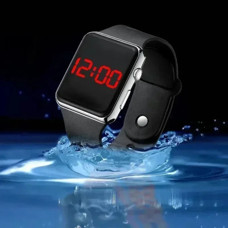 Relojes digitales para Hombre y mujer, Reloj de pulsera deportivo LED cuadrado electrónico, Reloj femenino de silicona Simple informal a la moda, Reloj para Hombre