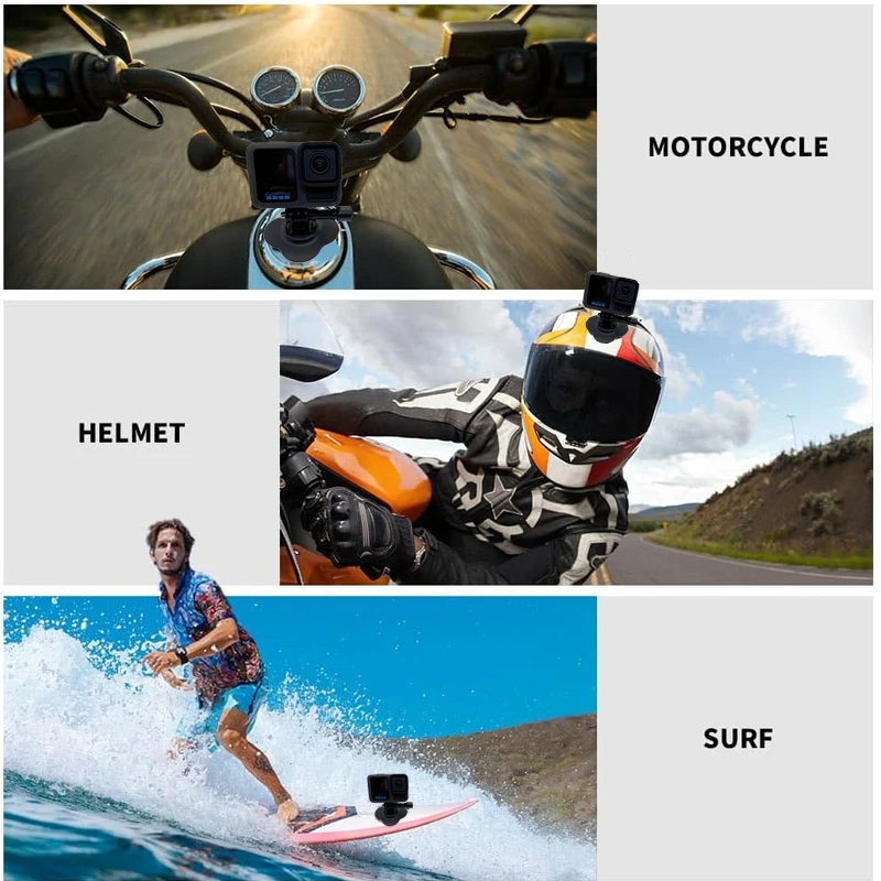 Universal Flexible Helmet Mount for GoPro 13 12 11 10 9 Insta360 X4 X5 Ace Pro Curved Flat Adhesive Base Sports Camera Accessory