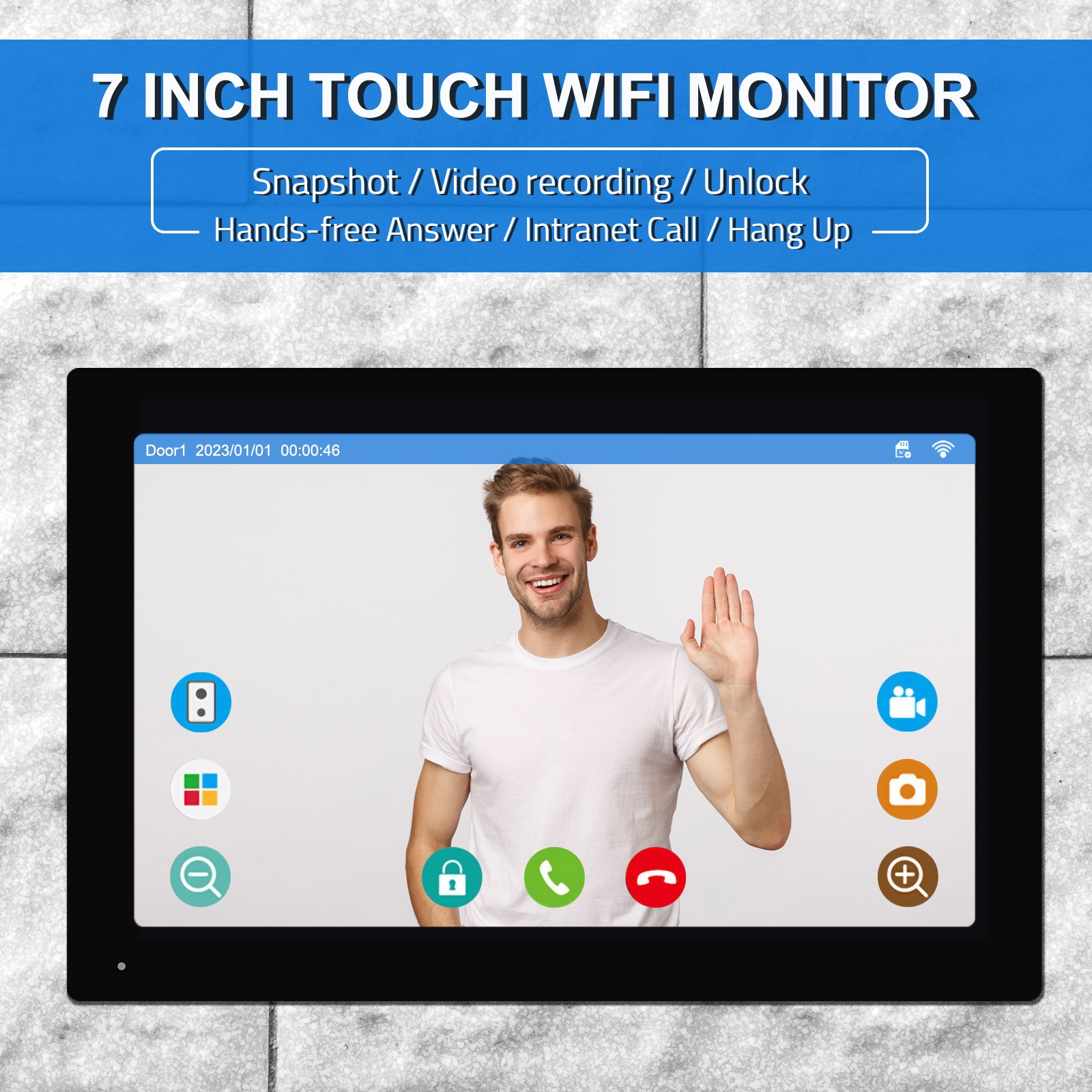 7 "Tuya Smart WiFi жилой видеодомофон домофон с сенсорным экраном Rfid беспроводной дверной вход для квартиры домашняя вилла