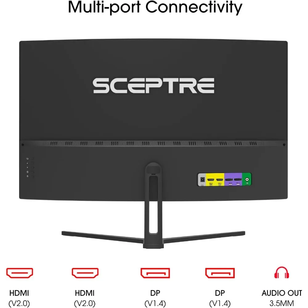 32-inch Curved Gaming Monitor Overdrive up to 240Hz DisplayPort 165Hz 144Hz HDMI AMD FreeSync Build-in Speakers,