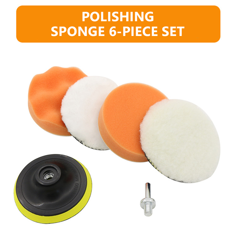 SEAMETAL 6 ชิ้นแผ่นขัดรถยนต์แผ่นฟองน้ํา Pads Kit Auto Detailing Waxing ภาษาโปลิชคําเครื่องบัฟเฟอร์ฟองน้ําลบรอยขีดข่วน Wax Pads