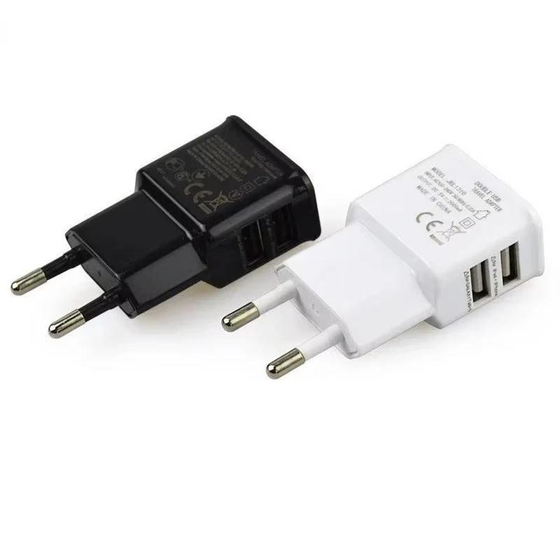 ユニバーサル電話アダプタ充電器 5V 2A デュアル USB 急速充電器 iPhone 14 15 16 Xiaomi Huawei 旅行充電アダプタ EU プラグ