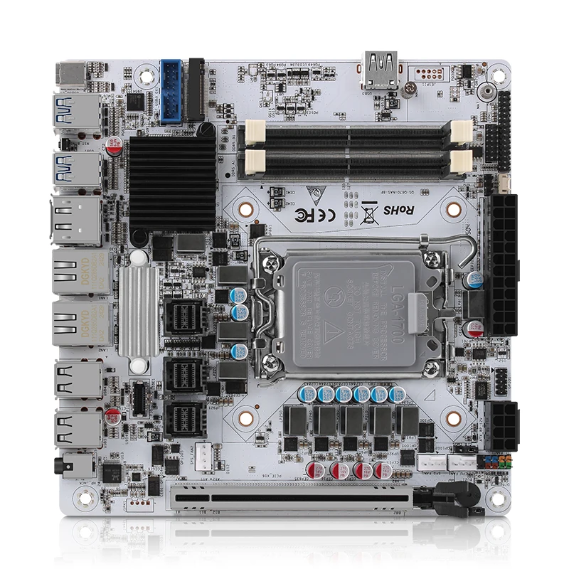 Материнская плата Q670 ITX NAS LGA1700, 8x SATA + 6x M.2 NVMe, PCIe 5.0 x16, Dual DDR5, 2x 2,5G LAN, брандмауэр/серверная плата Mini-ITX