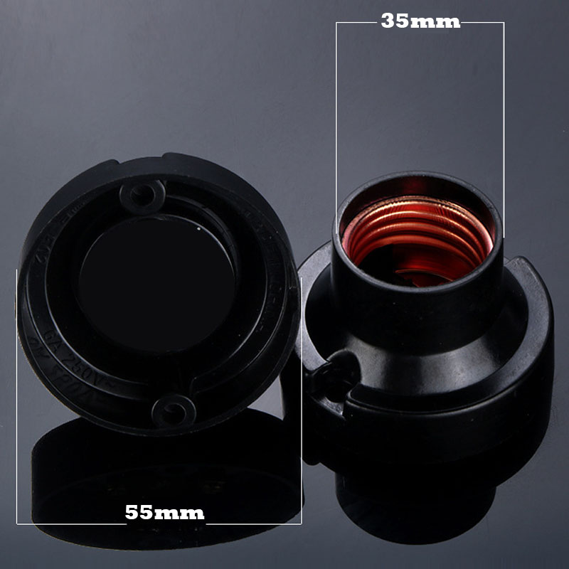 Soporte de lámpara LED plano de conversión redonda con tornillo E27, 6A, bricolaje, tornillo pequeño de escritorio, cabezal de iluminación Led, Base, enchufe de 220V, negro y blanco