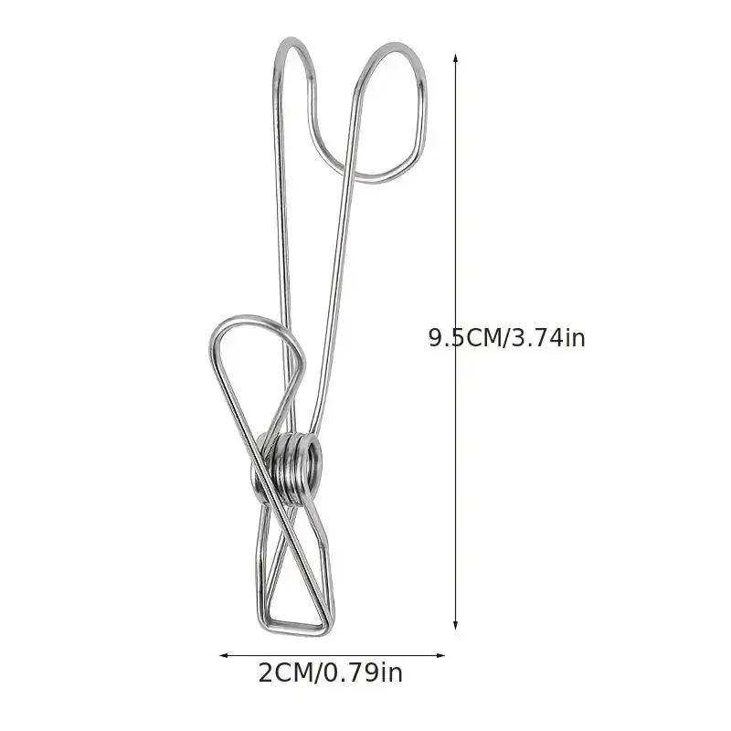 10 mollette in acciaio inossidabile con ganci, clip a molla in metallo con ganci, clip universali per appendere uffici, cucine, bagno