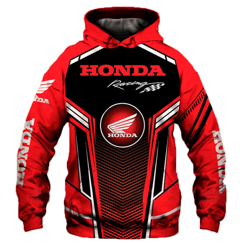 2025 Venta caliente motocicleta Honda impresa en 3D, sudadera con capucha de carreras, chaqueta de ciclismo al aire libre para hombres y mujeres de primavera y otoño