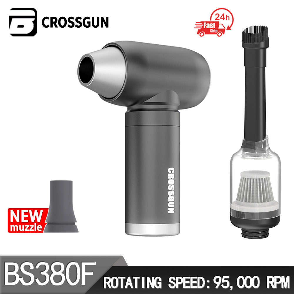 CROSSGUN-Mini soplador de turbina Jetfan, limpiador eléctrico de aire comprimido, recargable, portátil, potente ventilador Turbo, eliminación de polvo