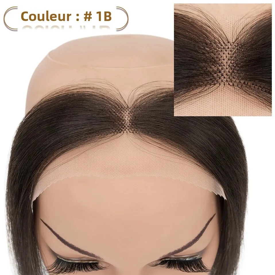 S-noilite-Toppers de cheveux en dentelle à nœud unique, patch à la main, extensions de cheveux de remplacement invisibles, naturel, délié, 10"