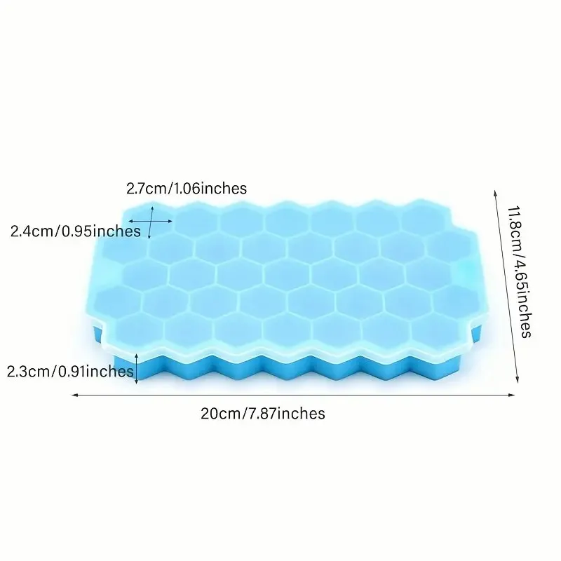 【Hot sales】Food grade silicone Honeycomb Ice Cube trays with LIDS - easy to remove molds for ice cream, cold drinks
