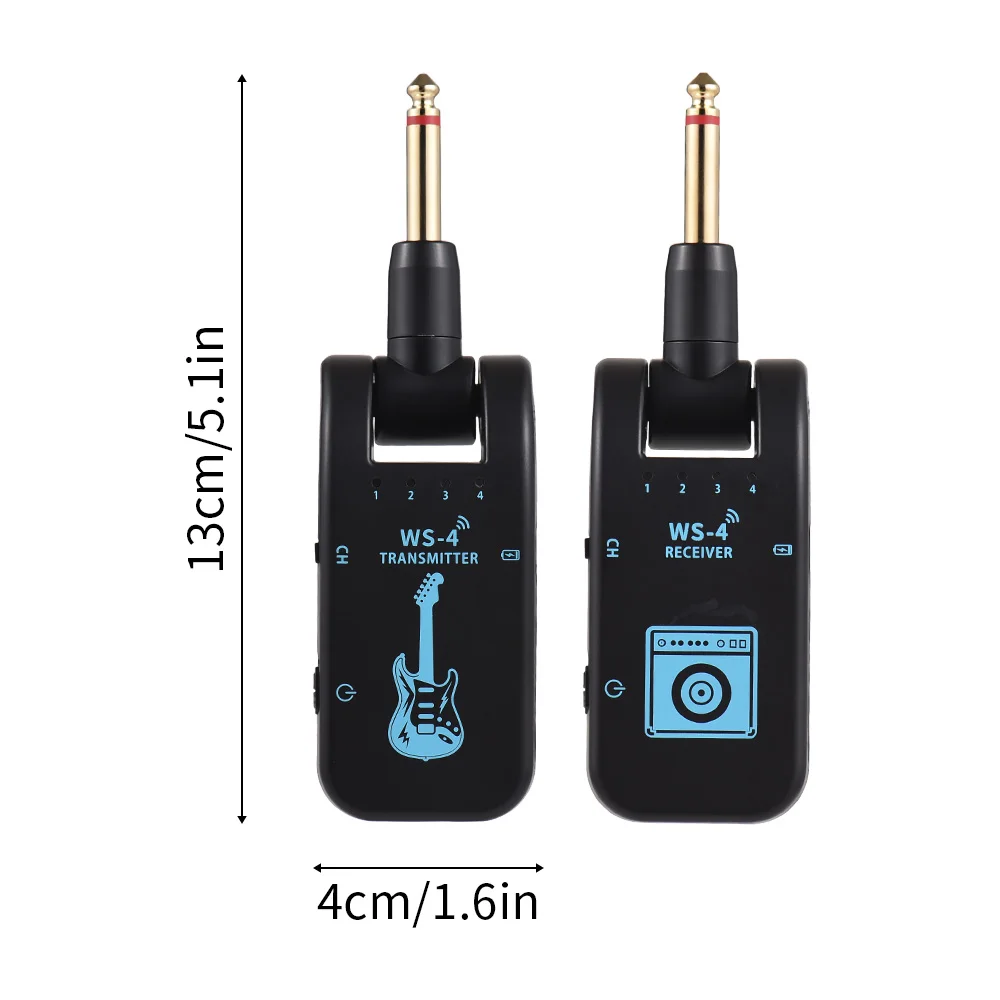 Sistema inalámbrico para guitarra eléctrica, juego de transmisor y receptor recargable de 2,4G, instrumentos de viento