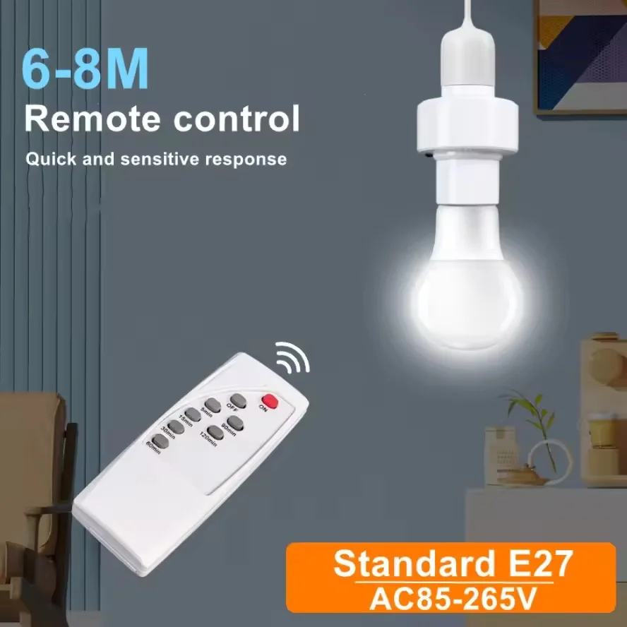 E27 AC85-265V Infrarot Smart Cabrio LED Fassung mit drahtloser IR-Fernbedienung für Pendelleuchte Deckenleuchter