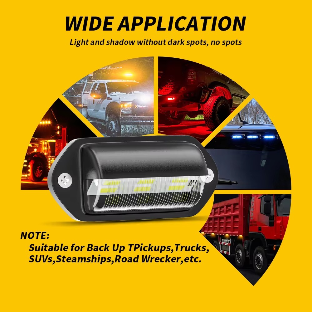 2 Stuks 6 Led Auto Kentekenverlichting Voor Suv Vrachtwagen Trailer Van Tag Stap Lamp Witte Lampen Auto producten Kentekenverlichting