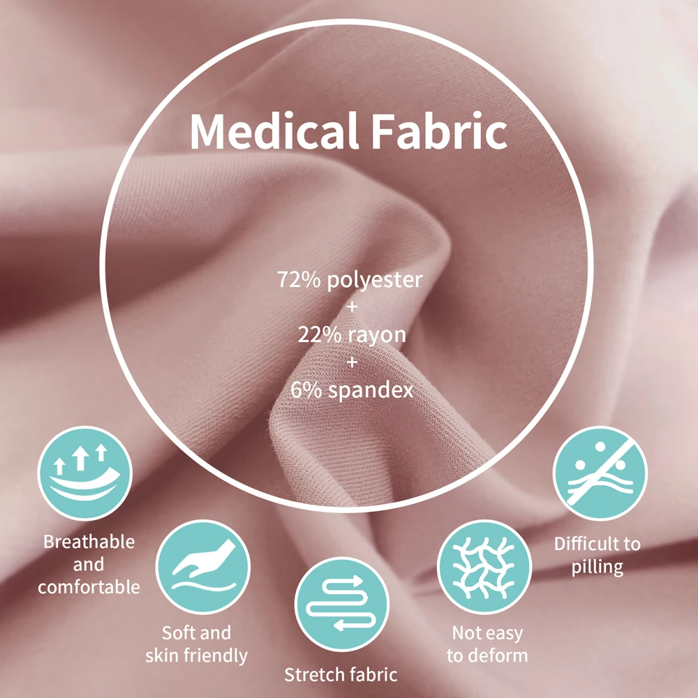 ユニセックス病院臨床作業服セット、看護ユニフォーム、低木シャツ、ストレートパンツ、看護アクセサリー、医療外科用ウェア、S-XXXL