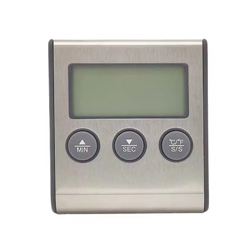 Digitales Küchenthermometer für Fleisch und Lebensmittel, Temperatur für Backofen, Grill, Timer-Funktion mit Sonde, Wärmemessgerät zum Kochen