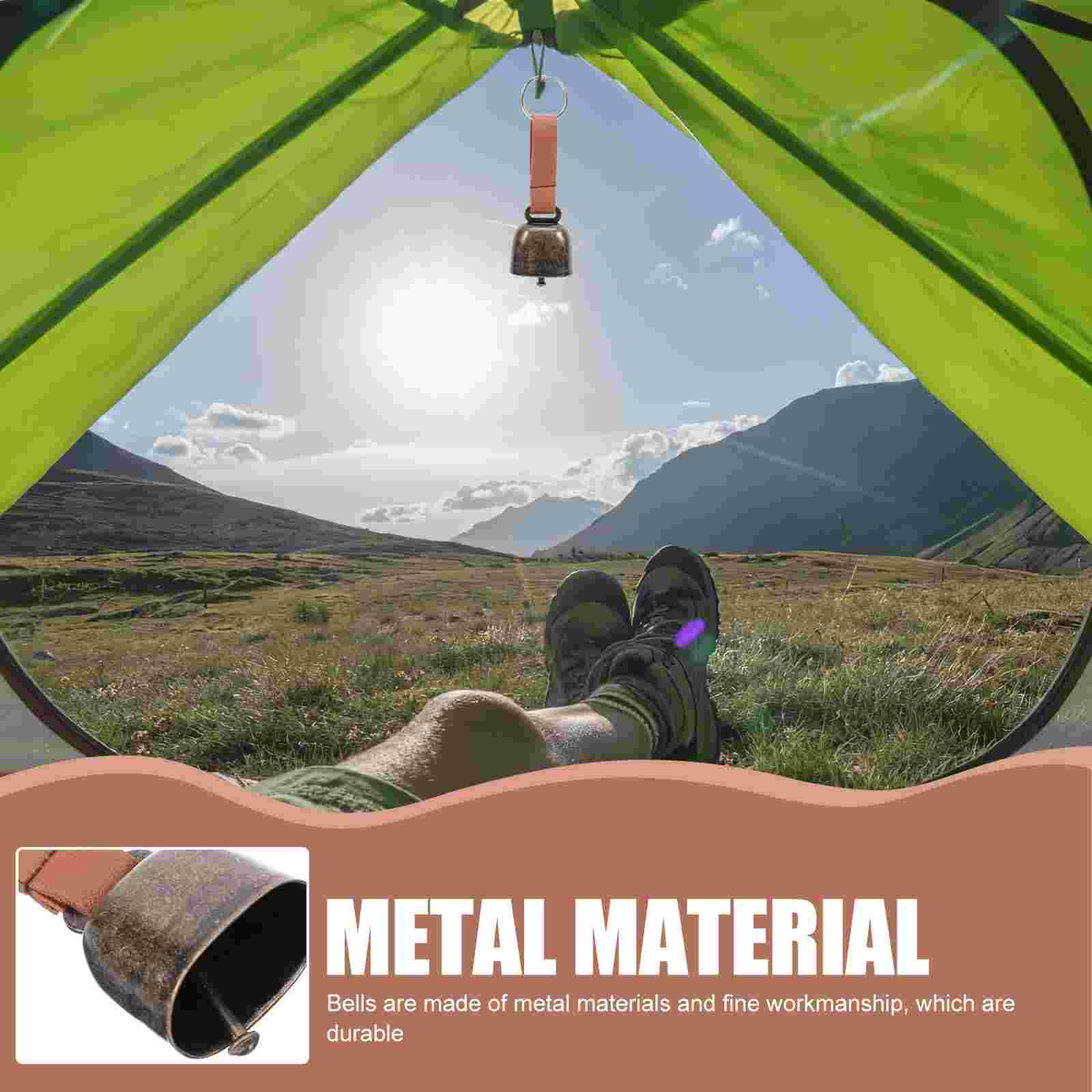 2 個のクマよけベルペンダント警告屋外動物金属紛失防止ペットベルハイキング用