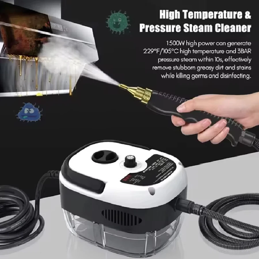 Limpiador a vapor de 1500W, electrodomésticos de 220V, lavadora por chorro de alta temperatura, Campana Extractora para cocina, aire acondicionado, máquina de limpieza de coche