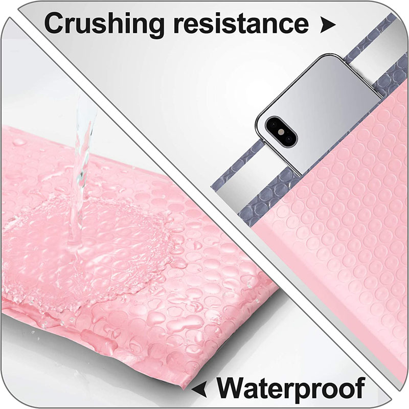 ซองเมลกระเป๋าใส่ของบับเบิ้ลสีชมพูสำหรับธุรกิจขนาดเล็กจำนวน50ชิ้นเพื่อบรรจุสินค้า