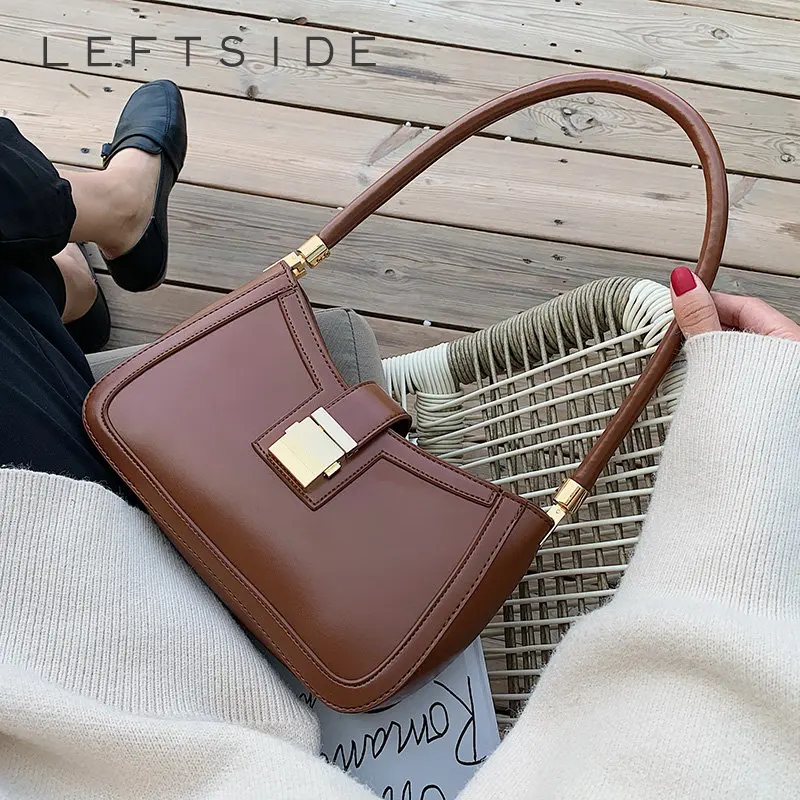 LEFTSIDE Đeo Vai Cho Nhỏ Cho Nữ Da PU 2022 Xu Hướng Khóa Túi Xách Ví Nhỏ Cầm Tay Nữ Thiết Kế Dây Kéo Ly Hợp