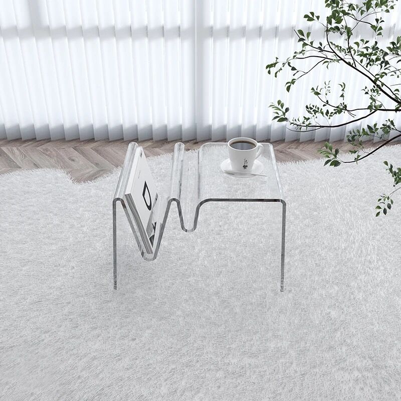 Designer Creative Acrylic Sofa Small Side Coffee Table Magazine Rack Bookshelf Living RoomTransparent Tea Table Beside Sofa INS