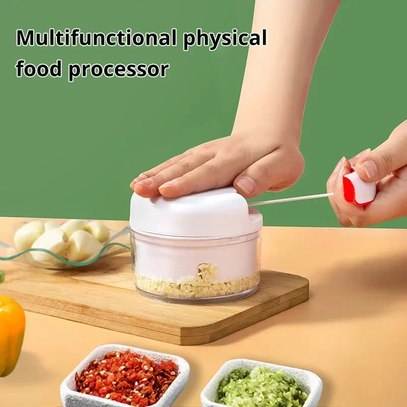 1pc branco mão puxado moedor de alho na cozinha palma multi funcional alimentos moedor de alho máquina trituração extrator de alho